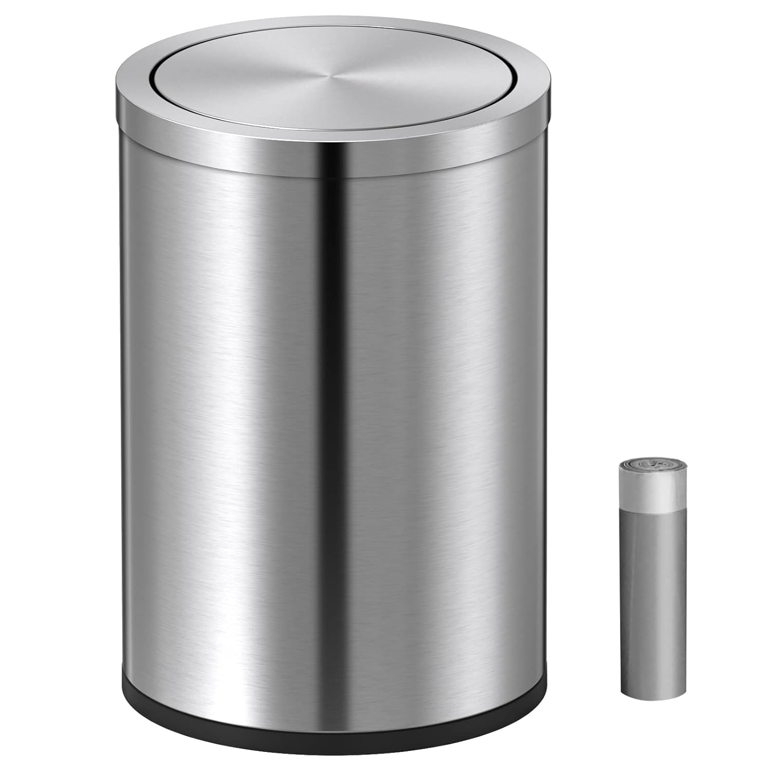 Mini Trash Can with Lid, Desktop Small Trash Can Recycling Bin Cute Metal Garbage Can for Tabletop Countertop Use,Stainless Steel 0.4Gal/1.5L Waste Bin for Office Parlor Car Bedroom,Swing Lid Open