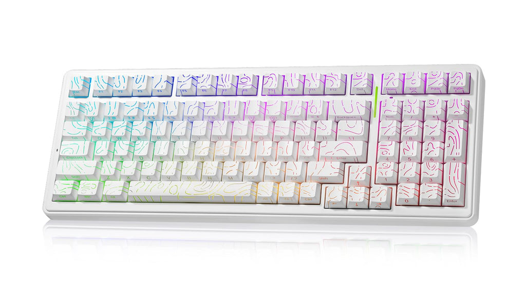 Aula F99 Mechanical Gaming Keyboard, Wireless Creamy Keyboard Hot Swappable Custom Keyboards Rechargeable, Tri-Mode BT5.0/2.4GHz/USB-C, Pre-lubed Linear Switches, RGB Backlit, Gasket Structure
