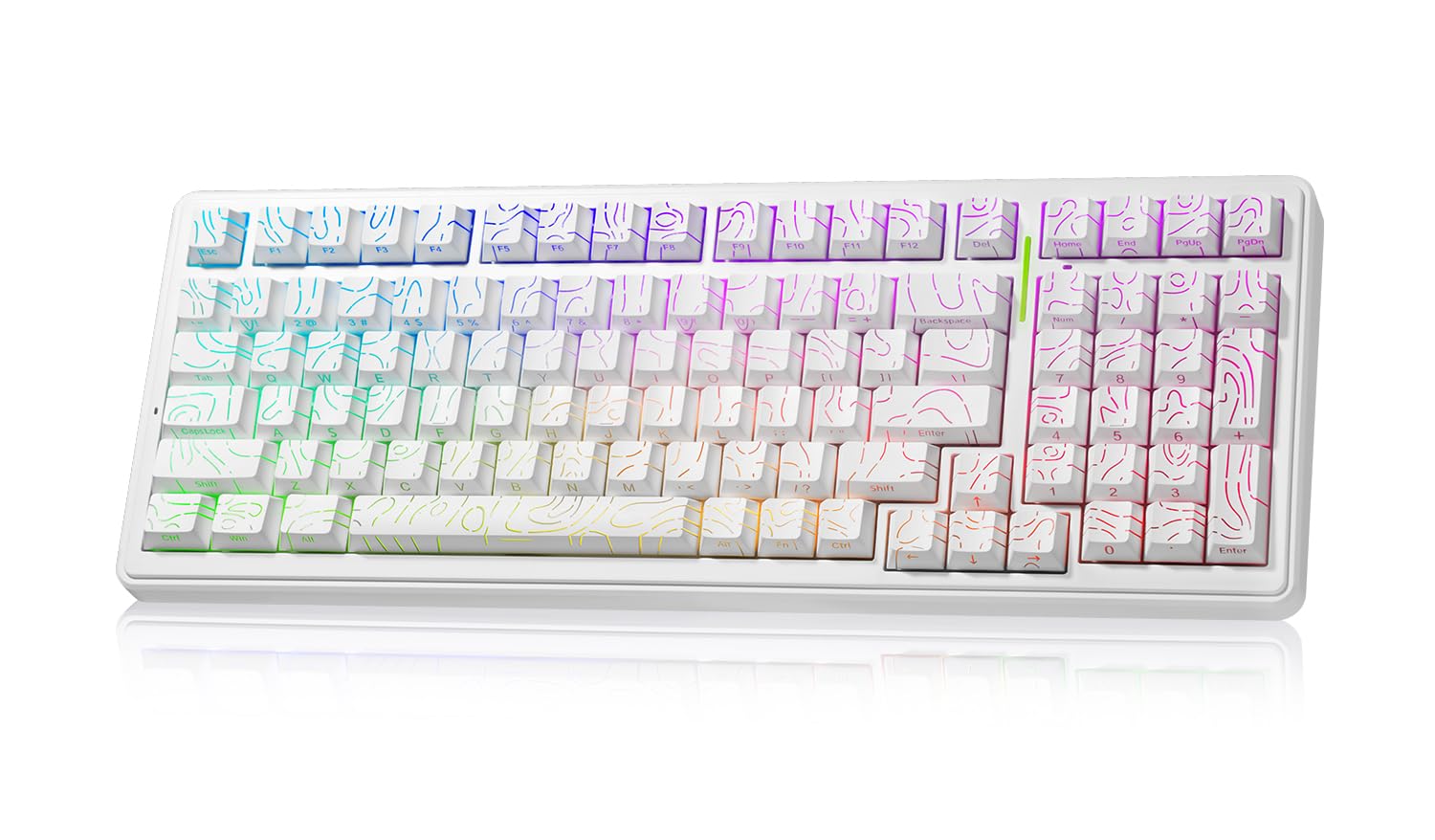 Aula F99 Mechanical Gaming Keyboard, Wireless Creamy Keyboard Hot Swappable Custom Keyboards Rechargeable, Tri-Mode BT5.0/2.4GHz/USB-C, Pre-lubed Linear Switches, RGB Backlit, Gasket Structure