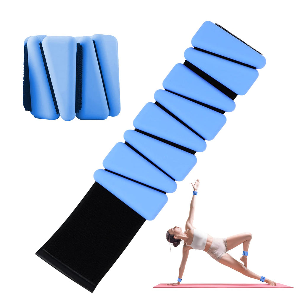 Wrist Weights Set of 2, Adjustable Silicone Workout Weights for Women and Men, Wearable Ankle/Wrist Weights Suitable for Yoga, Dance, Pilates, Pool Exercises and Jogging, 2lb