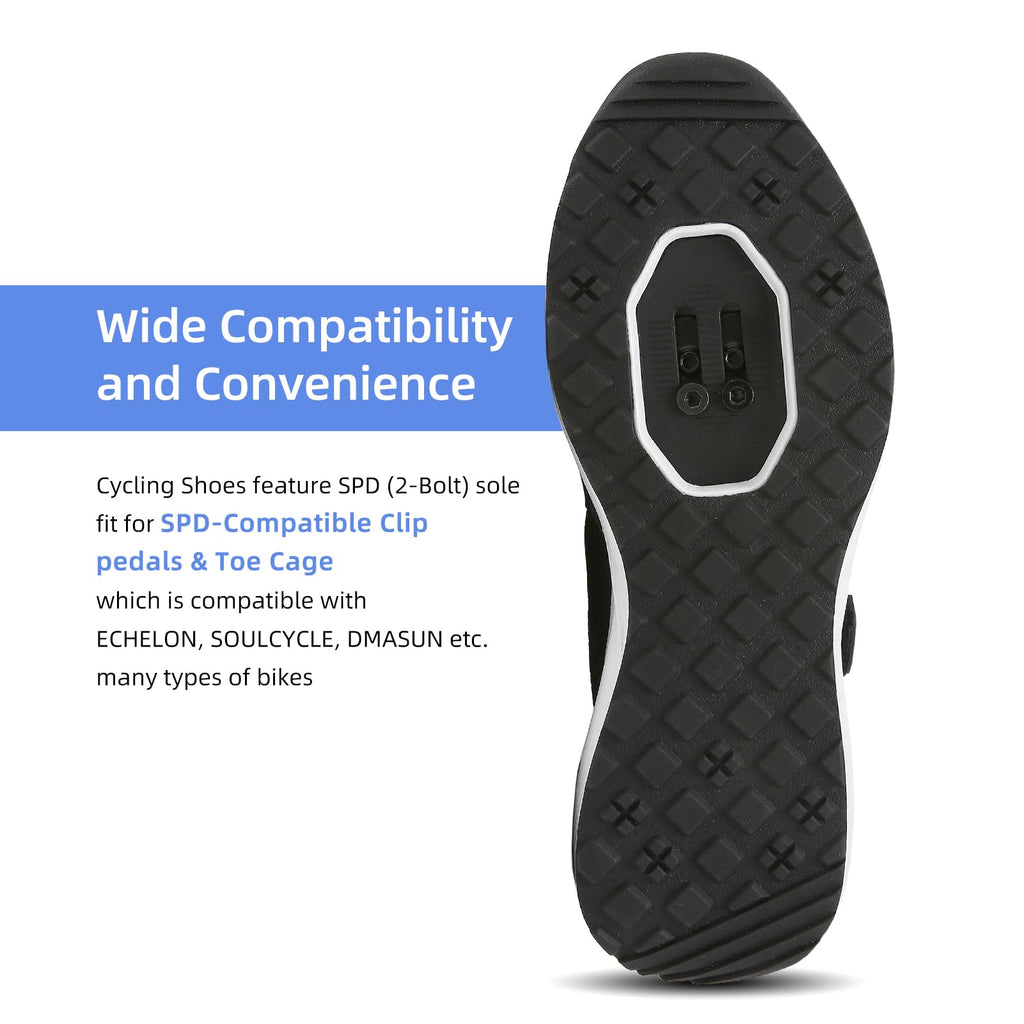 Kyedoo Men‘s Indoor Cycling Shoes Compatible with SPD Cleats, Comfortable Walkable Bike Shoes, Cleats Included