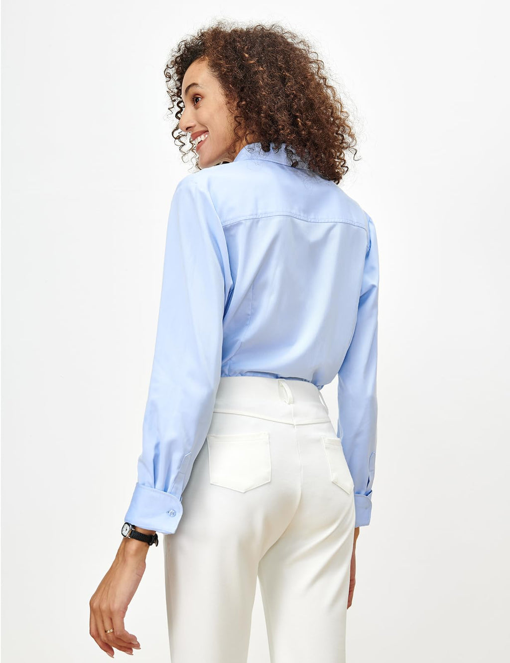 Tapata Womens Bodysuit Blouse Button Down One-Piece Long Sleeve Solid Office Work Shirt Casual Tops