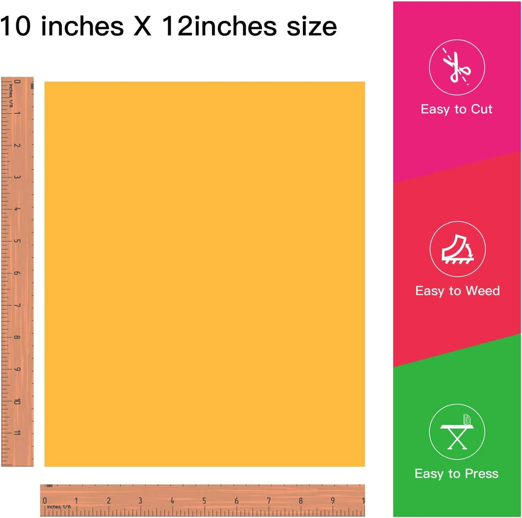 JANDJPACKAGING Baby Blue Heat Transfer Vinyl HTV - 10 Sheets Easy to Weed T-Shirt Iron on Vinyl Compatible with Cricut Cutting Machine & Silhouette Cameo, All Craft Cutters