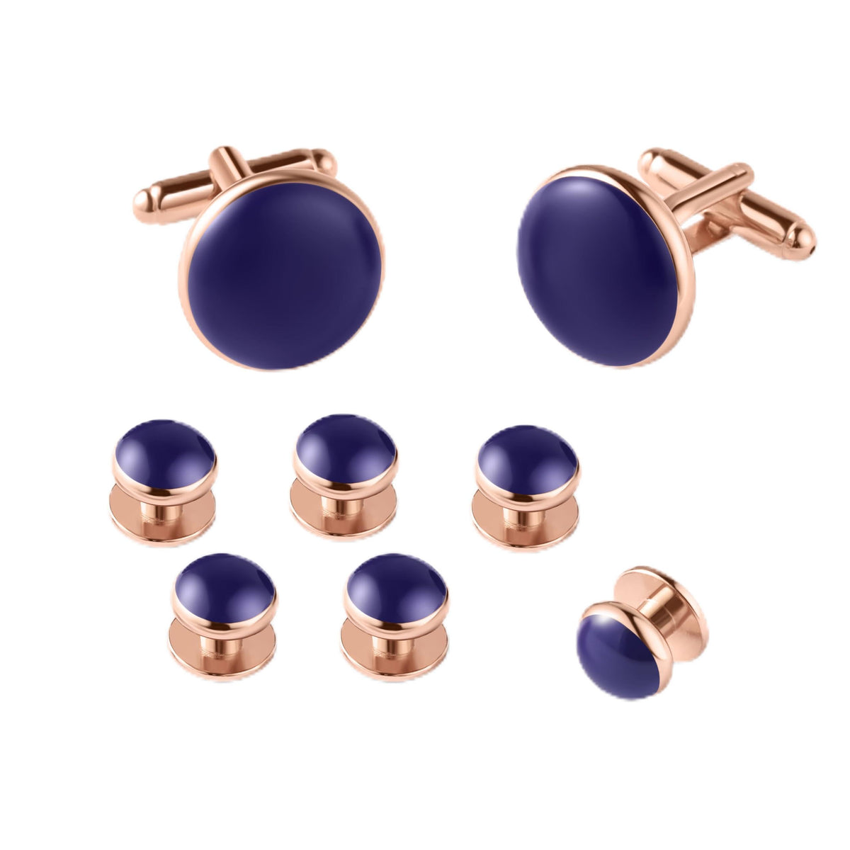 Men's Cufflinks & Tuxedo Studs Set - 316L Stainless Steel Formal Wedding Jewelry, Groomsmen Gift Set with Gift Box