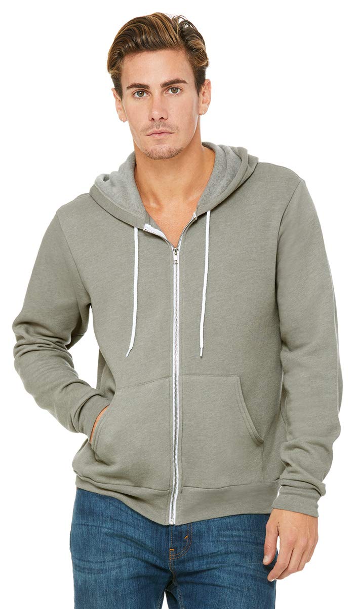 Bella & Canvas Men's 3739 Unisex Poly-Cotton Fleece Full-Zip Hoodie