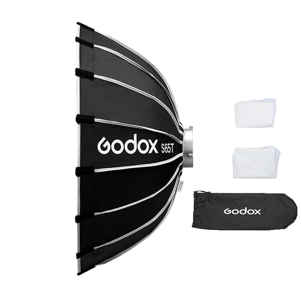 Godox S65T 65cm/25.6in Quick Release Umbrella Softbox Professional Foldable Softbox with Standard Bowen Mount & Diffusers for Photography Studio