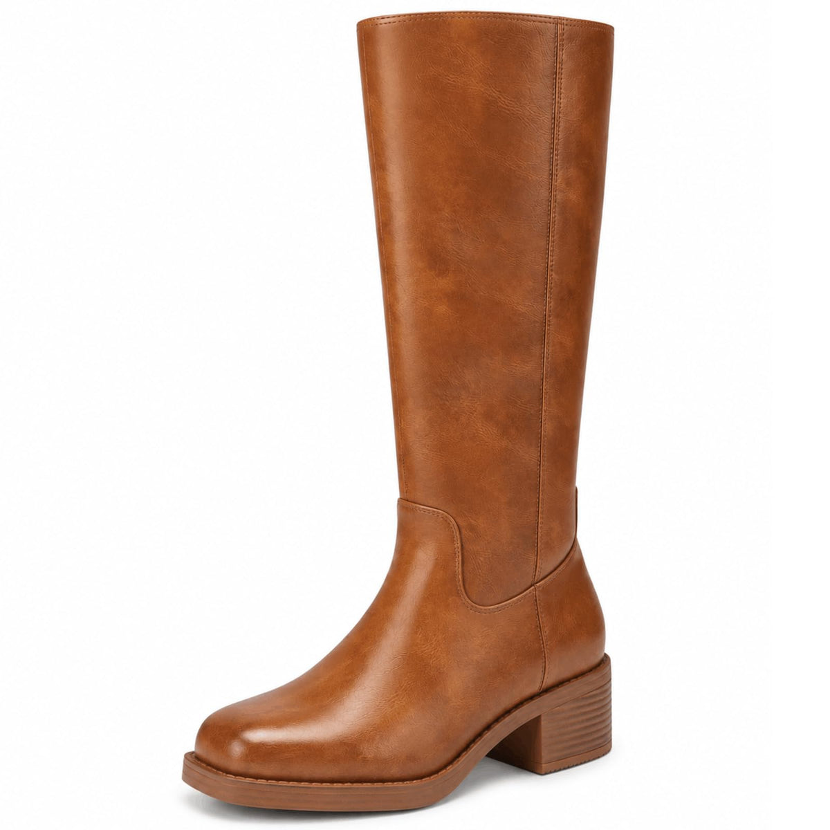 DOBOLIN Wide Calf Knee High Boots for Women Tall Fall Boots Square Toe