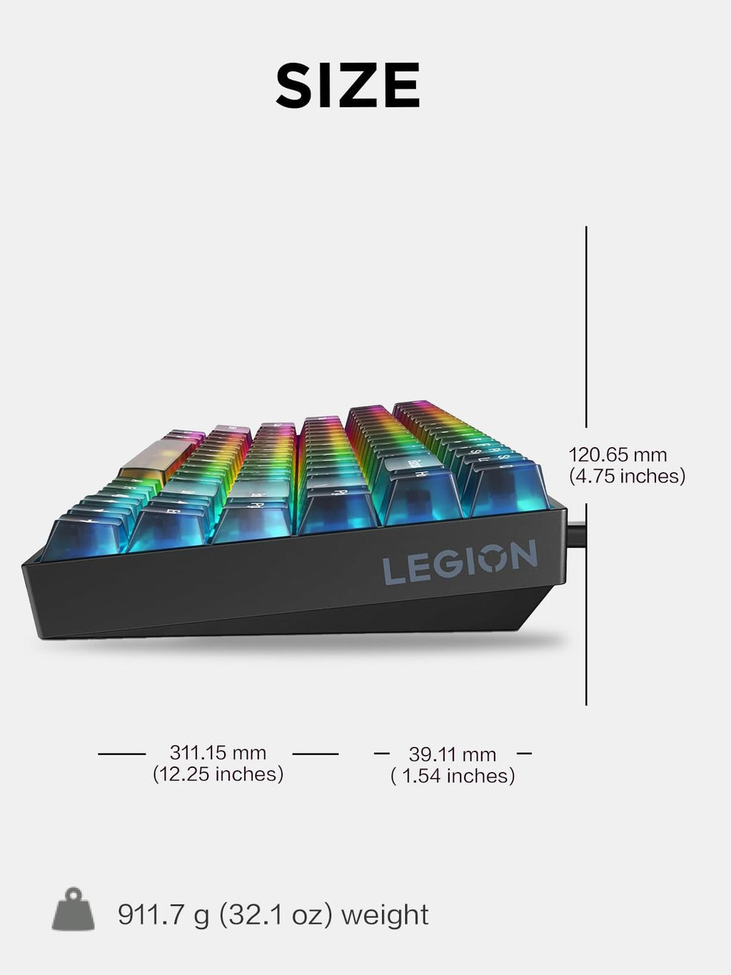 Lenovo Legion KM310 RGB Wired Gaming Keyboard & Mouse Combo - K310 Keyboard w/Silent Operation & Compact Water-Resistant Design - M300S Mouse with 8000 Adjustable DPI, 220 IPS, 6 Programmable Buttons