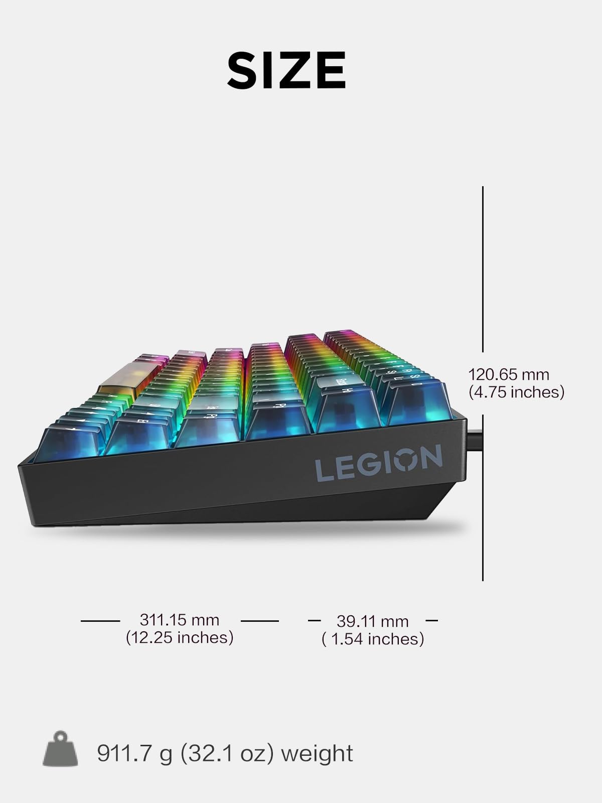 Lenovo Legion KM310 RGB Wired Gaming Keyboard & Mouse Combo - K310 Keyboard w/Silent Operation & Compact Water-Resistant Design - M300S Mouse with 8000 Adjustable DPI, 220 IPS, 6 Programmable Buttons