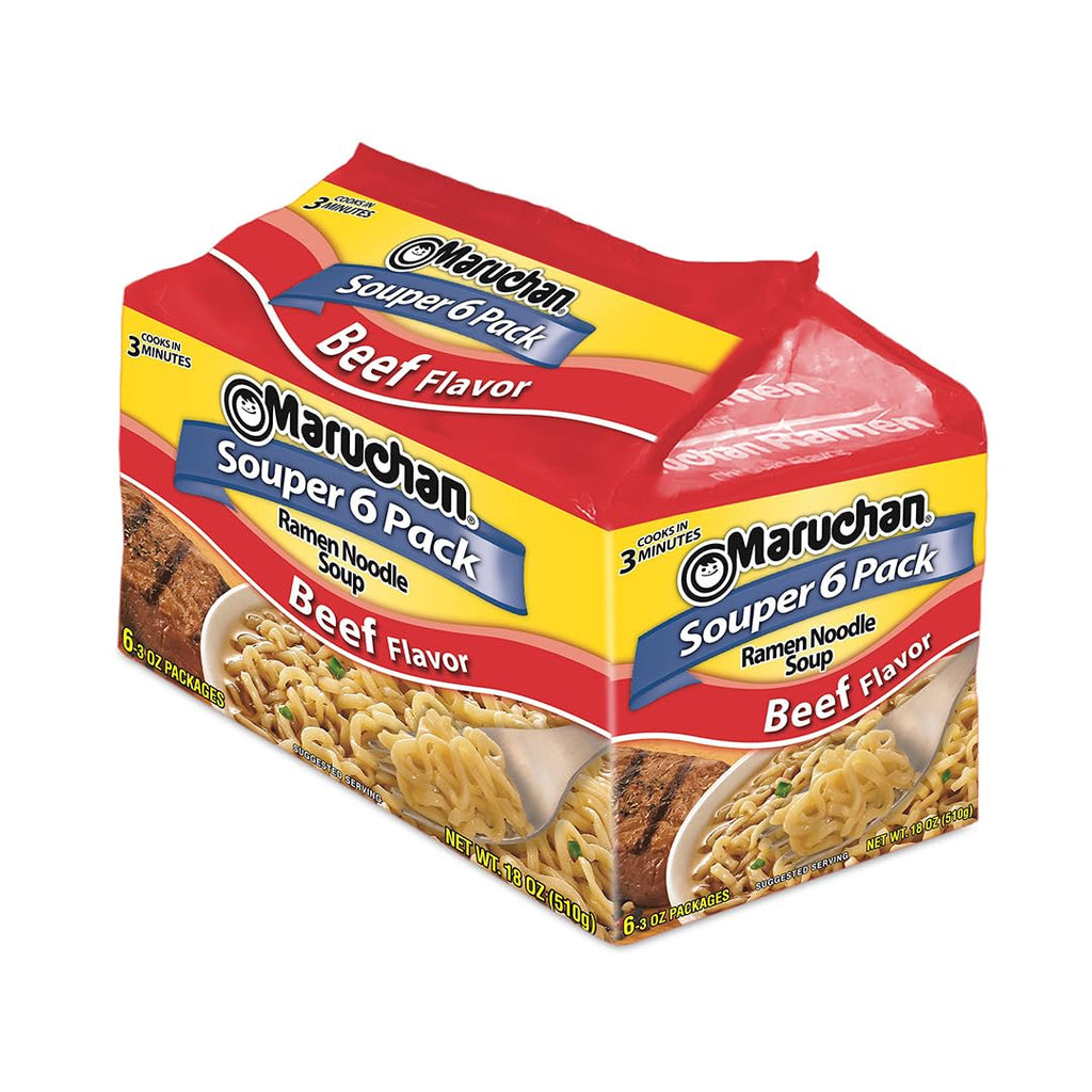 Maruchan Ramen Noodles, Beef, 3 Ounce (Pack of 6)