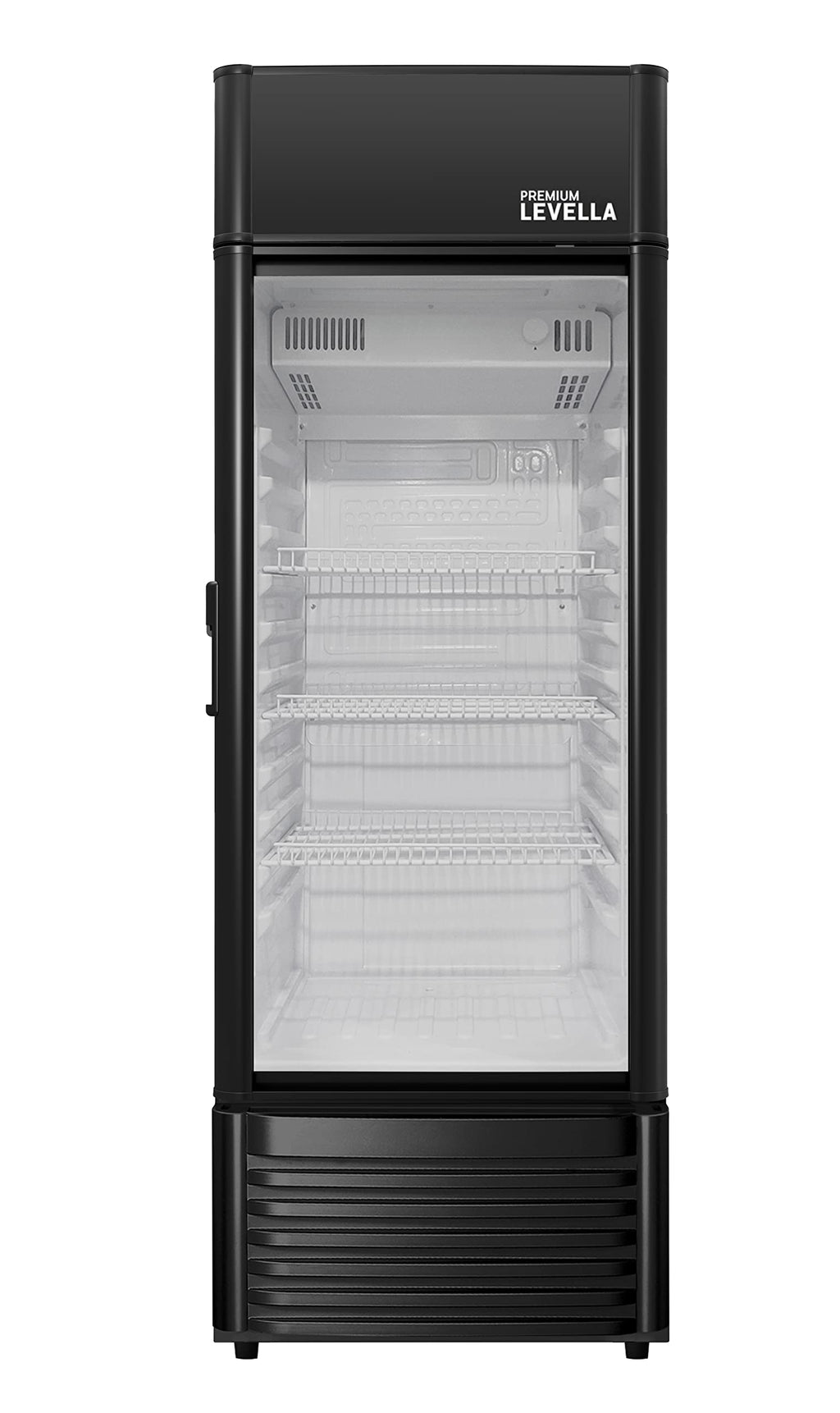 PremiumLevella PRF37DX Glass Door Display Refrigerator 3.1 cu ft Commercial Beverage Cooler Merchandiser - Black