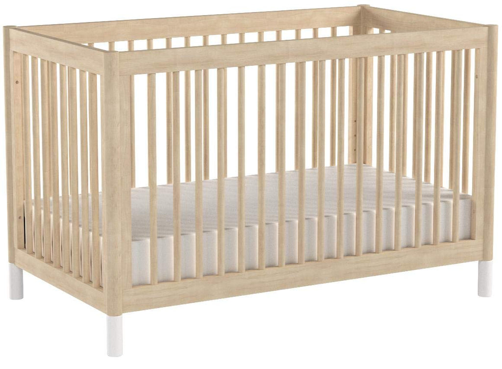 Babyletto Gelato 4-in-1 Convertible Crib with Toddler Bed Conversion in Natural Walnut and Brushed Gold Feet, Greenguard Gold Certified