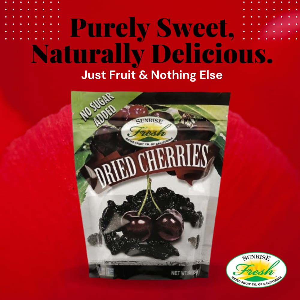 Sunrise Fresh Dried Fruit - Dried Dark Sweet Cherries - All-Natural, Unsweetened, No Added Sugar, Resealable Snack, 32oz Bag