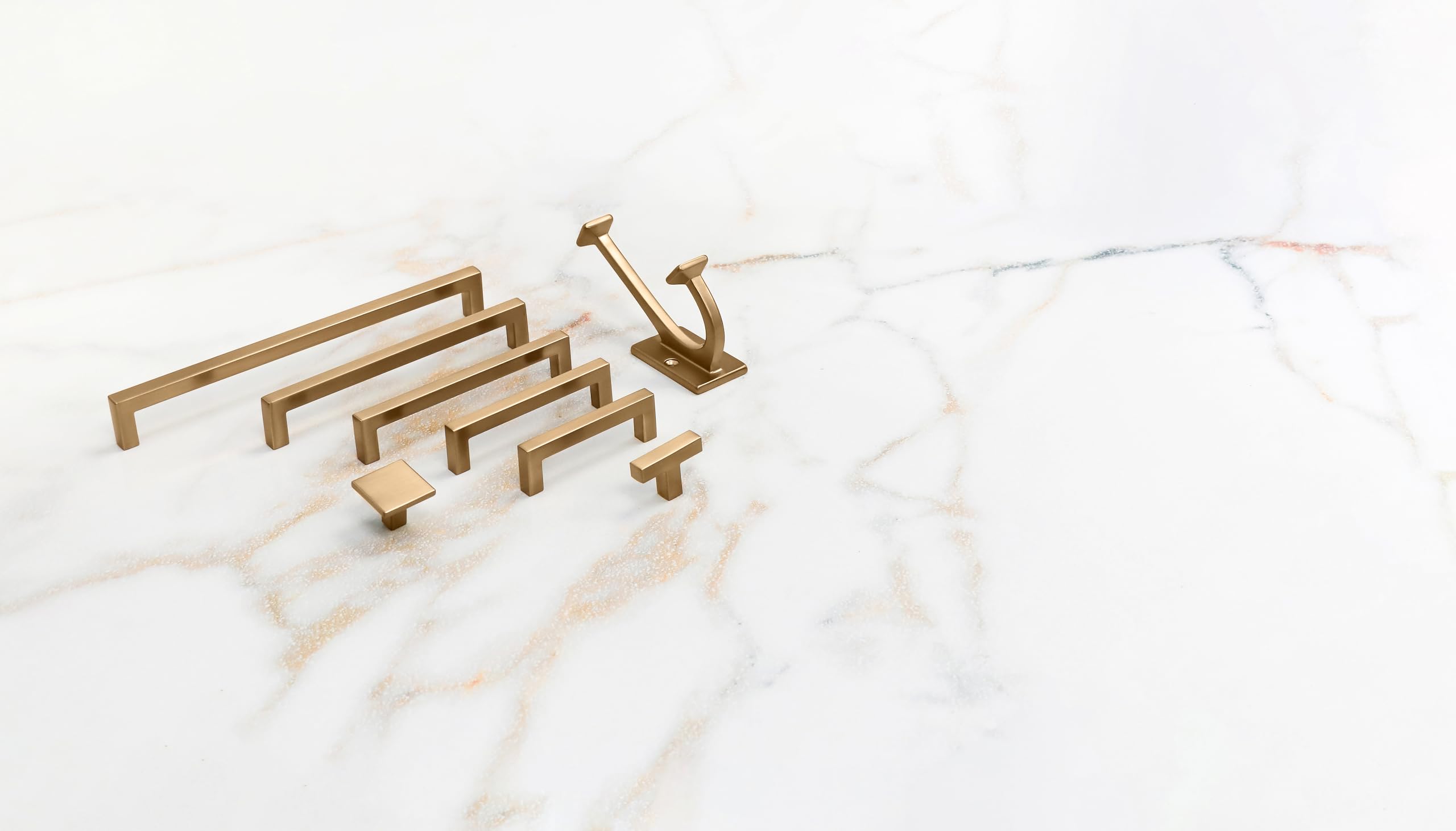 Hickory Hardware Solid Core Kitchen Cabinet Pulls, Luxury Cabinet Handles, Hardware for Doors & Dresser Drawers, 3 Inch Hole Center, Brushed Golden Brass, Skylight Collection (Pack of 1)