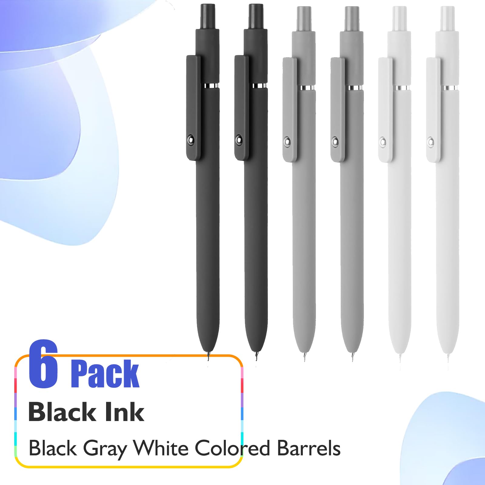Vanhench 10Pcs Gel Pens, Black Ink Cute Pens for Trendy Stuff, Happy Birthday Gift Basket, Aesthetic Office Supplies (10PCS Gradient)