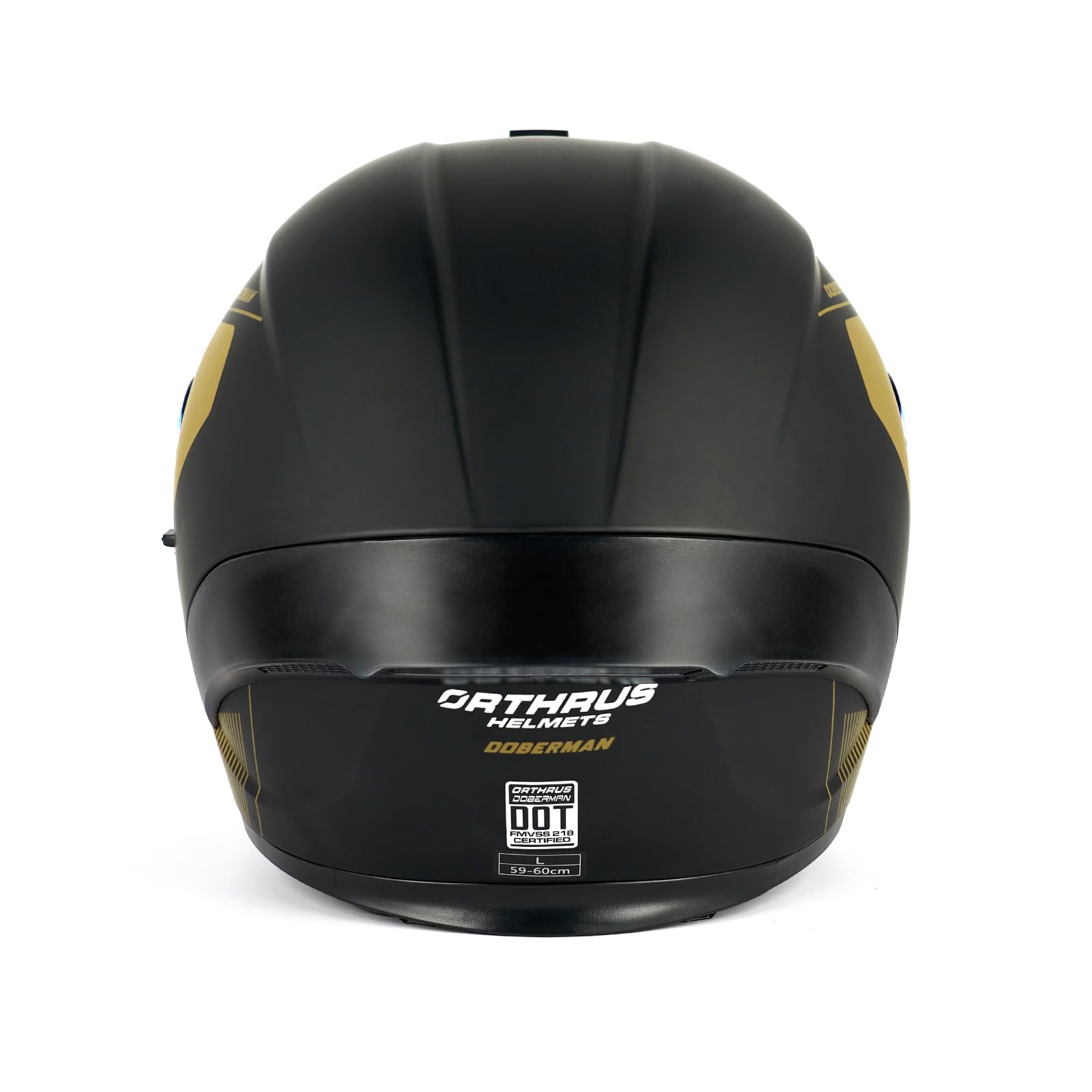 Orthrus Modular LED Full Face Motorcycle Helmet - DOT Approved Flip-Up Dual Visor Sun Shield & Bluetooth Ready for Adults Men Women - Street Bike/Motocross (Dobermann Gold, S)