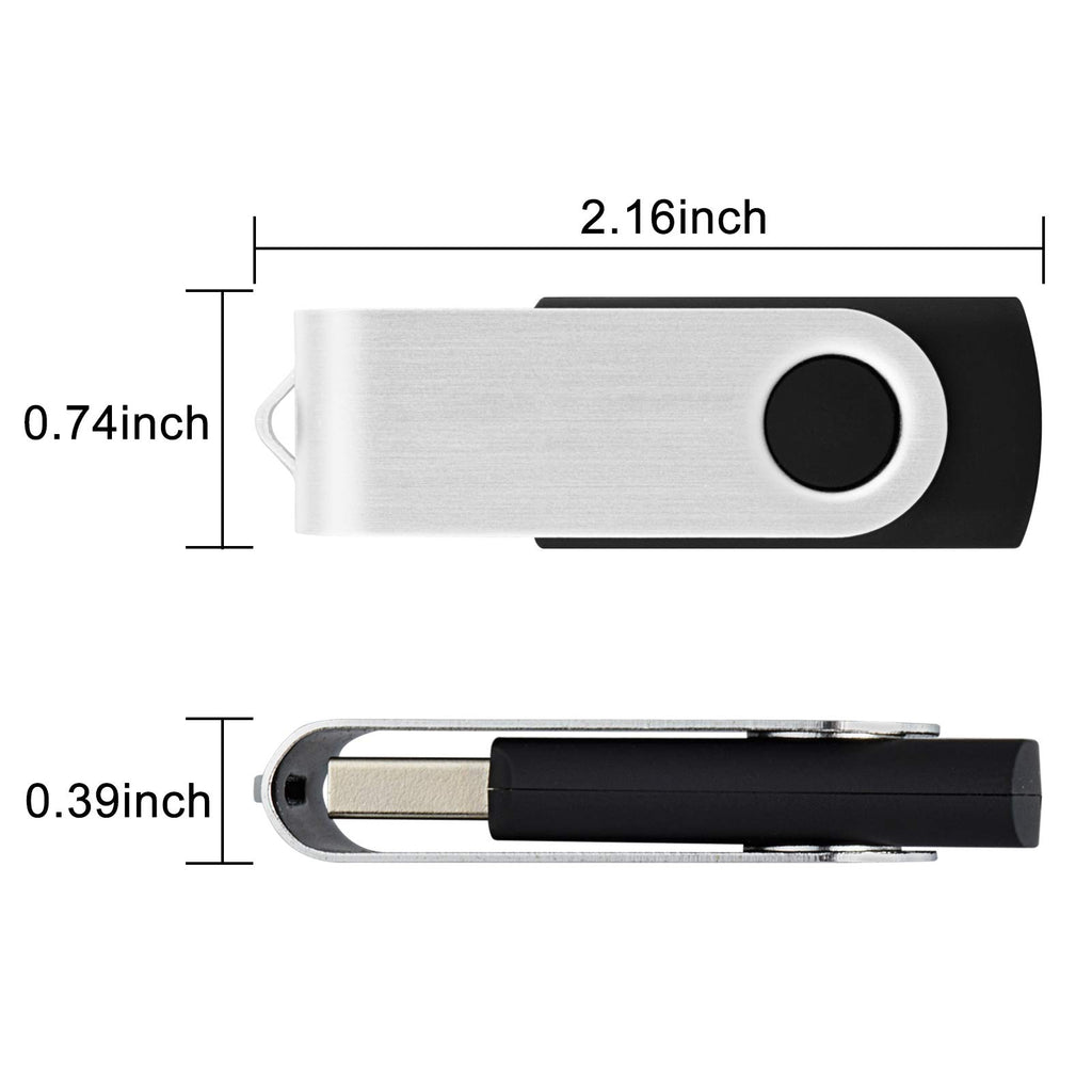 KOOTION 10 X 1GB USB Flash Drive 1gb Flash Drive Swivel Thumb Drive Memory Stick Keychain Design Blue