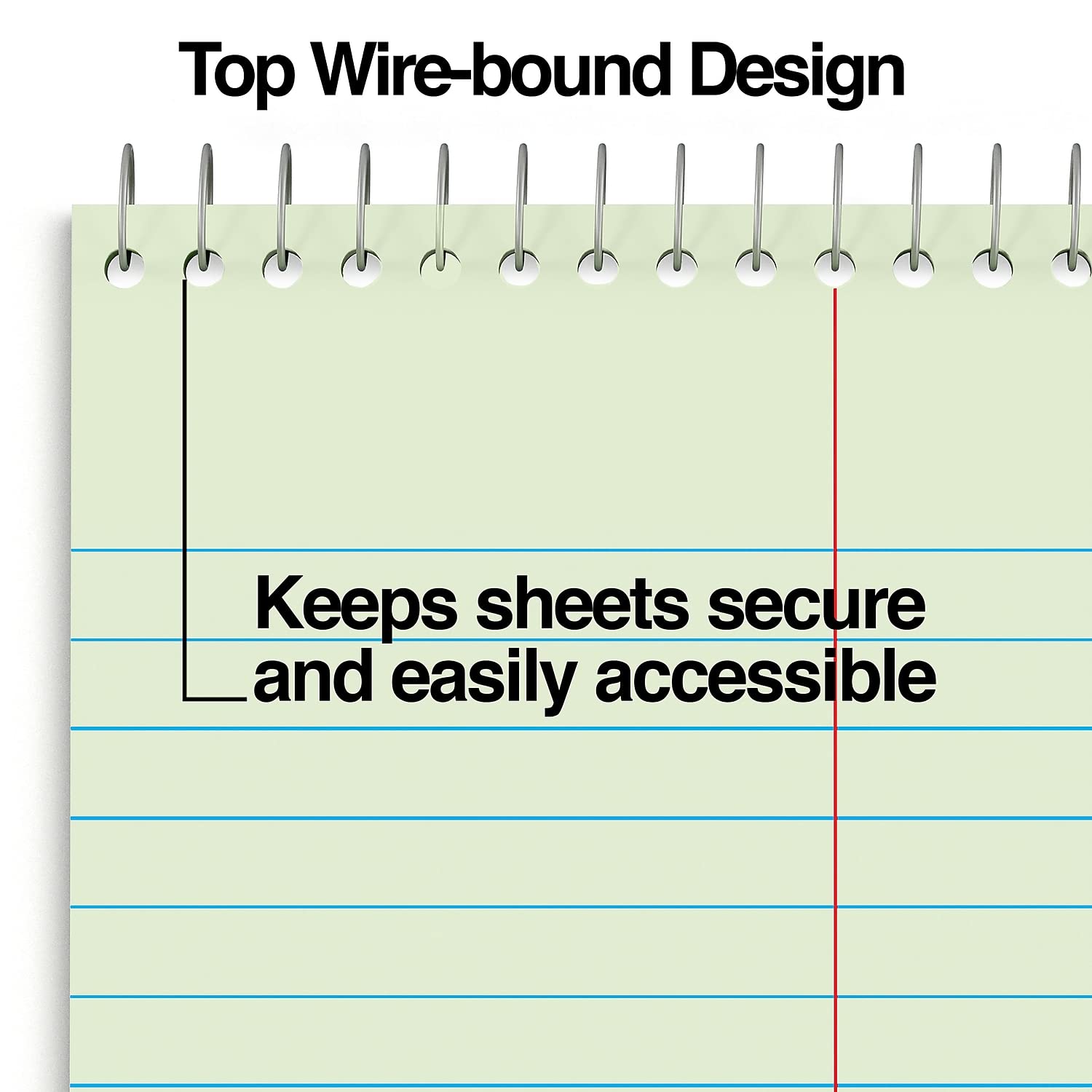 STAPLES Steno Pads, 6” x 9”, Gregg Ruled, Green Paper, 12‑Pack