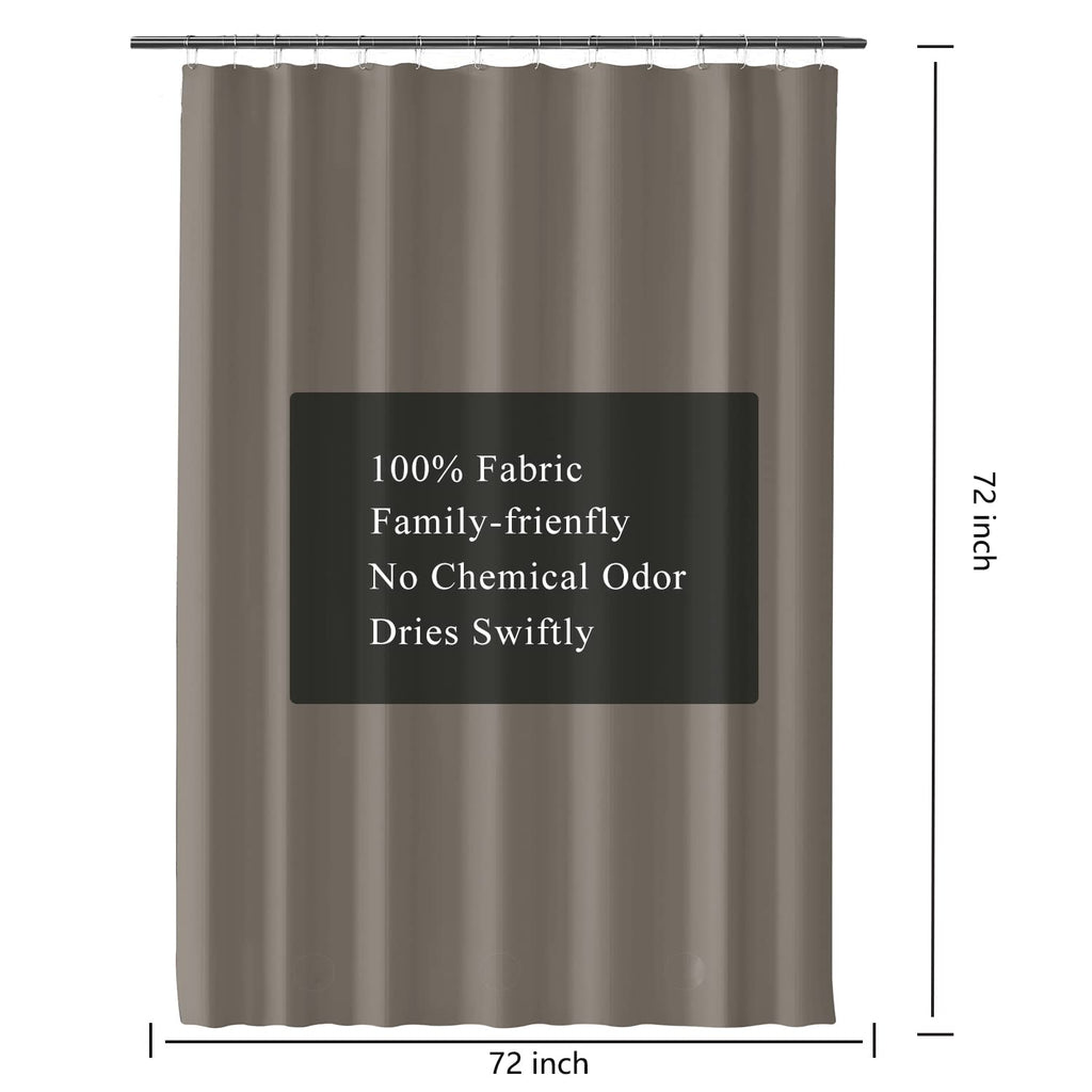 LLSCL Fabric Shower Curtain Liner with Magnets, Waterproof Hotel Quality, 72 x 72 Machine Washable