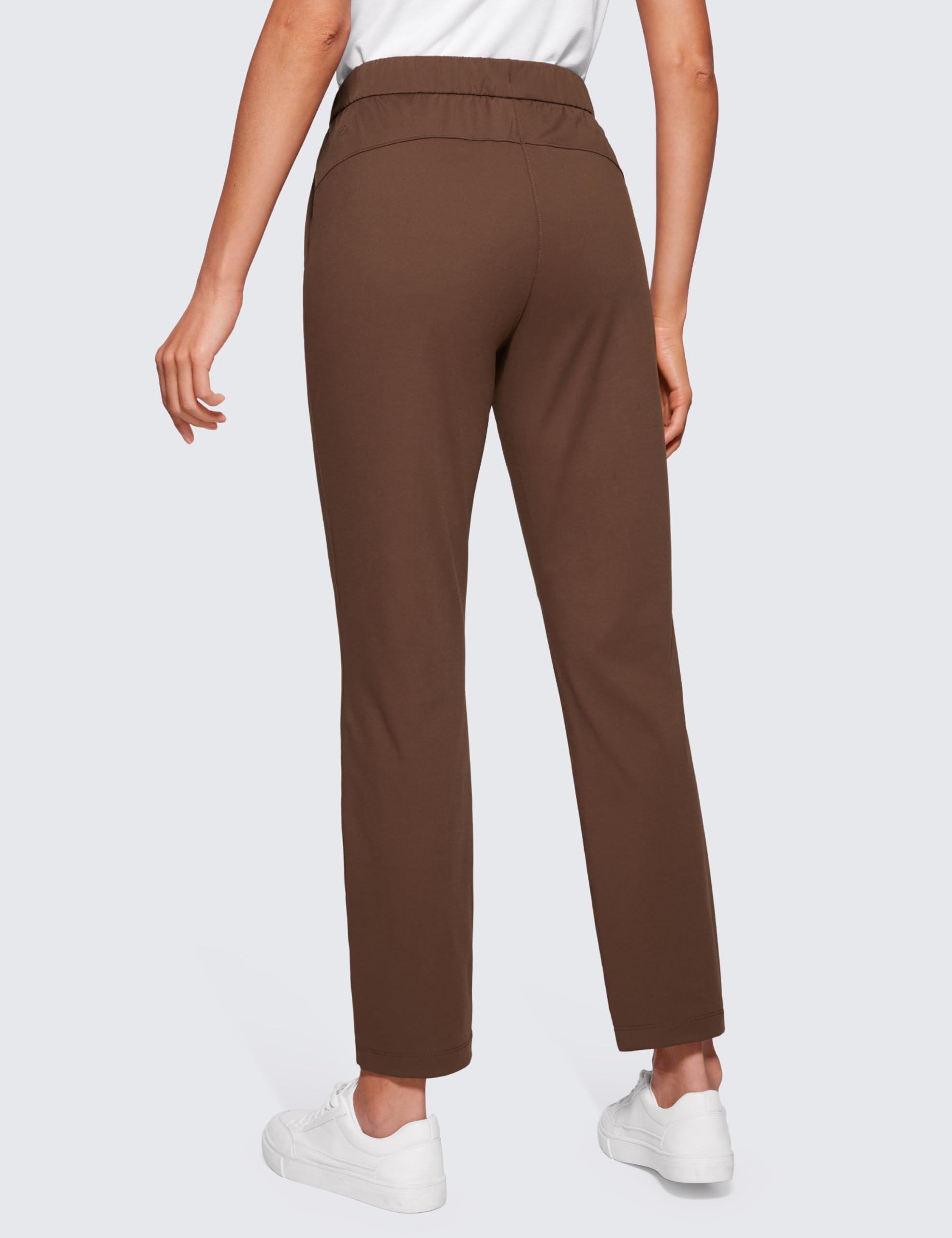 CRZ YOGA 4-Way Stretch Ankle Golf Pants for Women 27" - Casual Dress Work 7/8 Sweatpants with Pockets