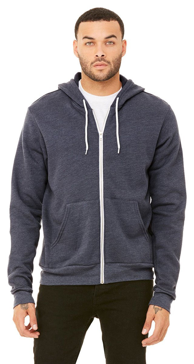 Bella & Canvas Men's 3739 Unisex Poly-Cotton Fleece Full-Zip Hoodie