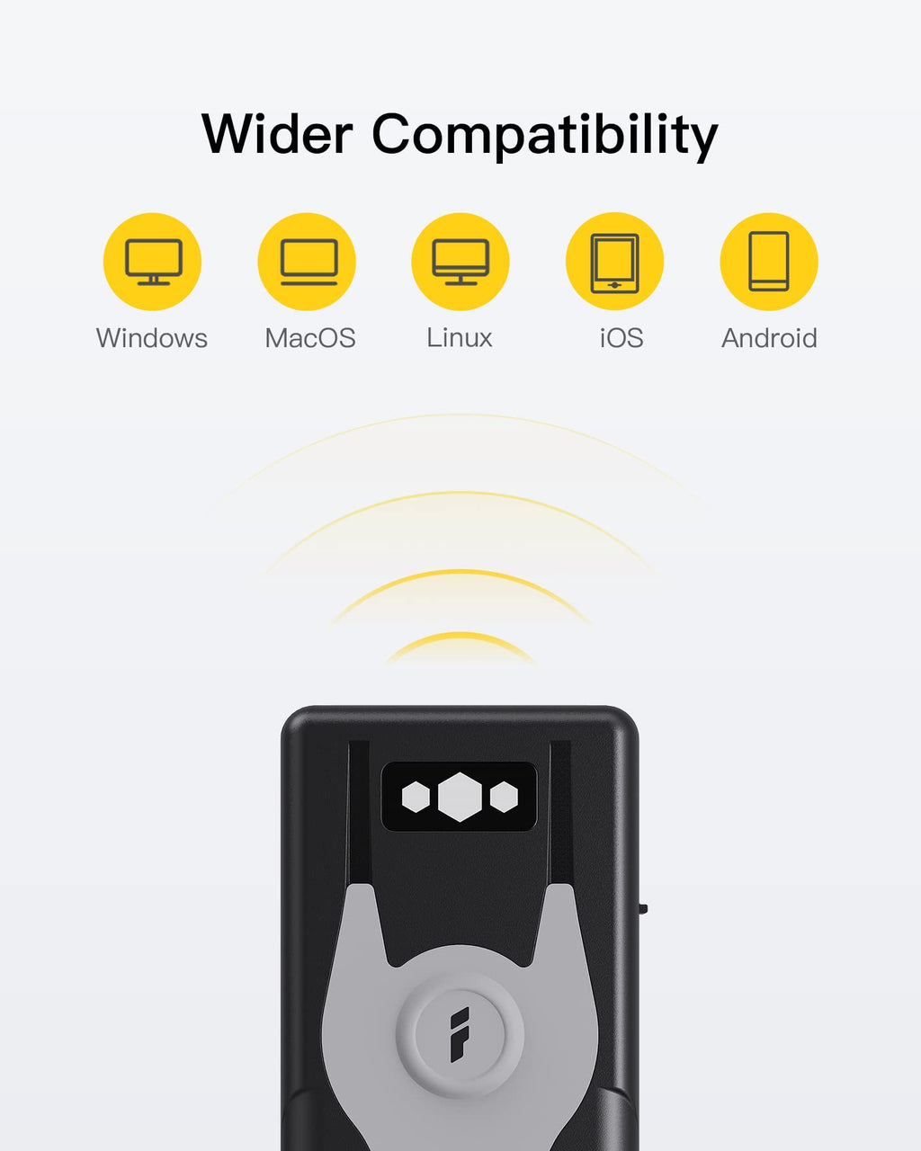Inateck Bluetooth Scanner 1D Barcode Scanner 2.4Ghz USB Adapter, Screen Scanning, Exclusive Shortcuts, BCST-43