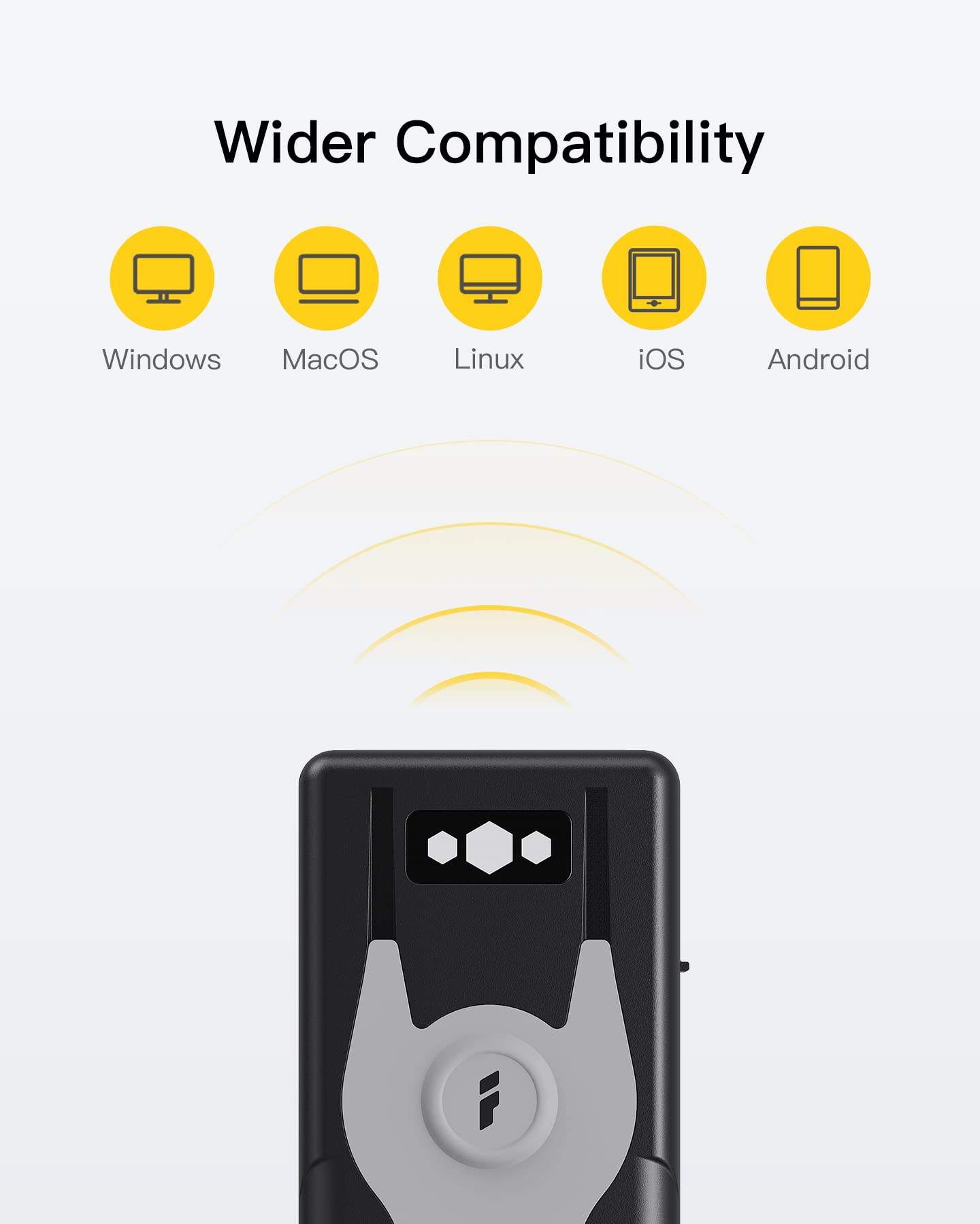 Inateck Bluetooth Scanner 1D Barcode Scanner 2.4Ghz USB Adapter, Screen Scanning, Exclusive Shortcuts, BCST-43