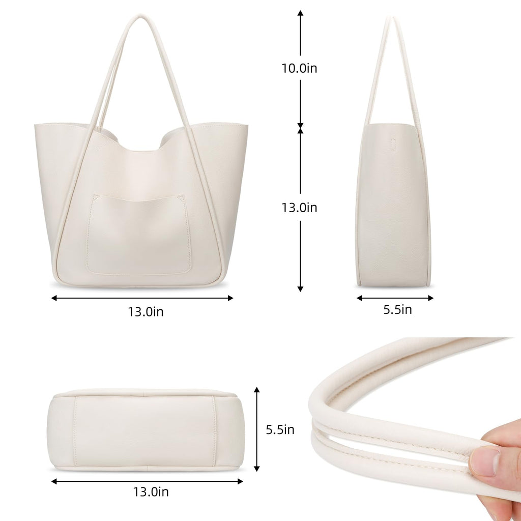 KKXIU Tote Bag for Women Vegan Leather Shoulder Purse Large Capacity Travel Bag