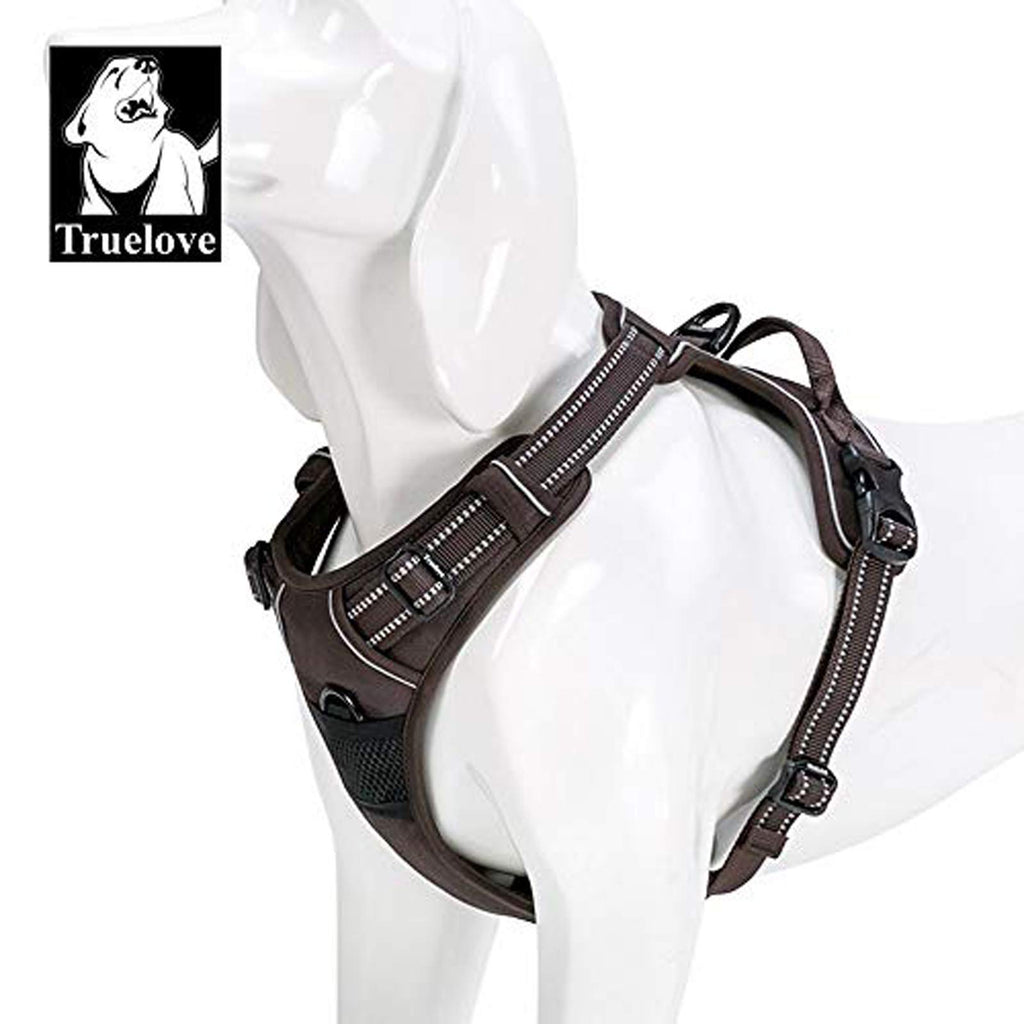 TRUE LOVE Adjustable No-Pull Dog Harness Reflective Pup Vest Harnesses Comfortable Control Brilliant Colors TLH5651(Black,XS)