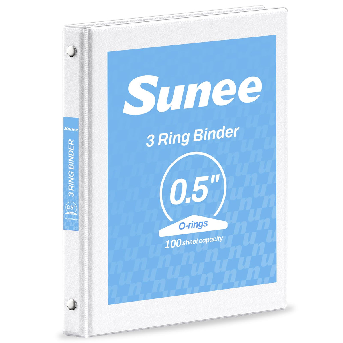 SUNEE 3 Ring Binder 1/2 Inch 1 Pack, Clear View Binder Three Ring PVC-Free (Fit 8.5x11 Inches) for School or Office Supplies, Black