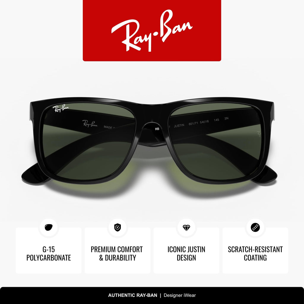 Ray-Ban RB4165F Justin Classic Square Sunglasses for Men