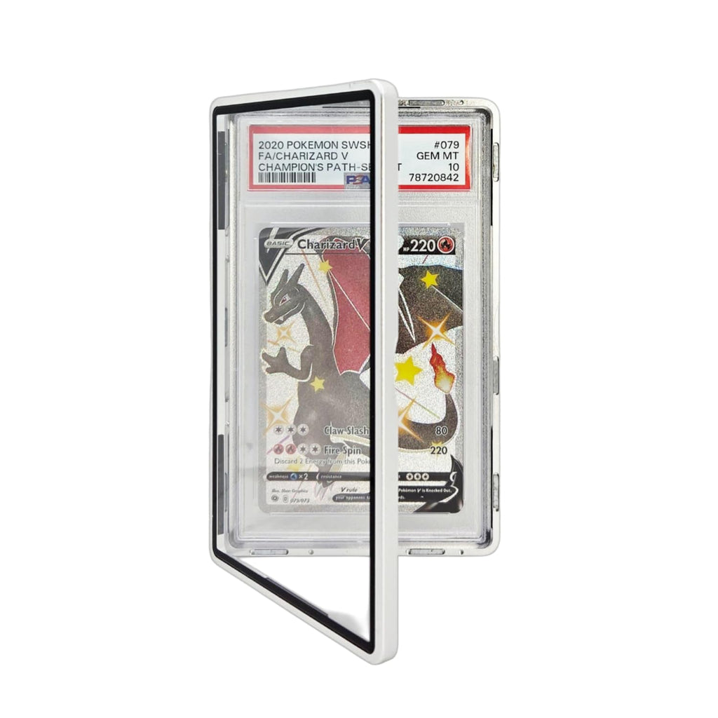 Metal PSA Slab Bumper Case UV Resistant- Safeguard Stackable Magnetic Aluminum Metal Case For Graded Cards (Black)