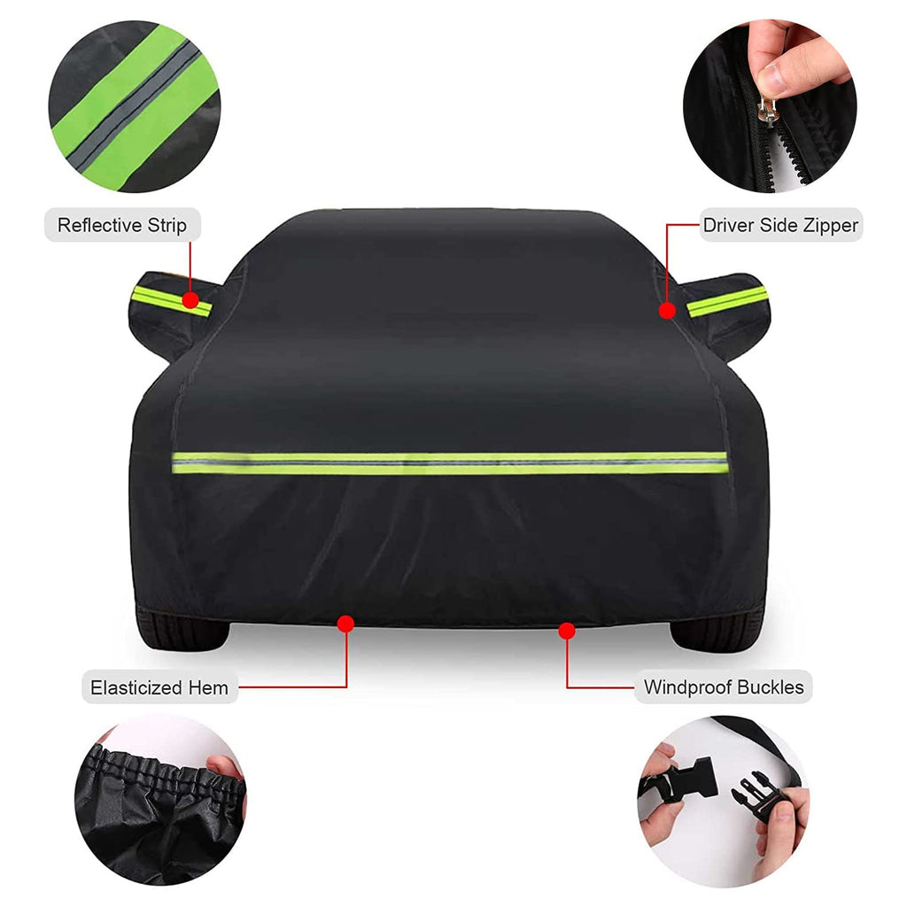 Waterproof Car Cover Replace for 1964-1978 Ford Mustang, 6 Layers All Weather Custom-Fit Mustang Full Car Covers with Zipper Door for Snow Rain Dust Hail Protection (1964-1978)
