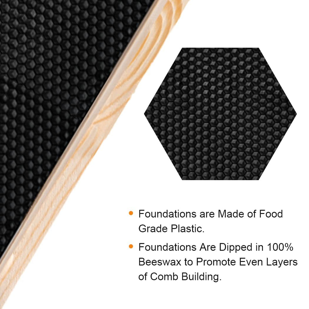 8-Frame Beehive Box Langstroth Deep Brood Box Dipped in 100% Beeswax Includes Wooden Frames & Waxed Foundations (Unassembled)