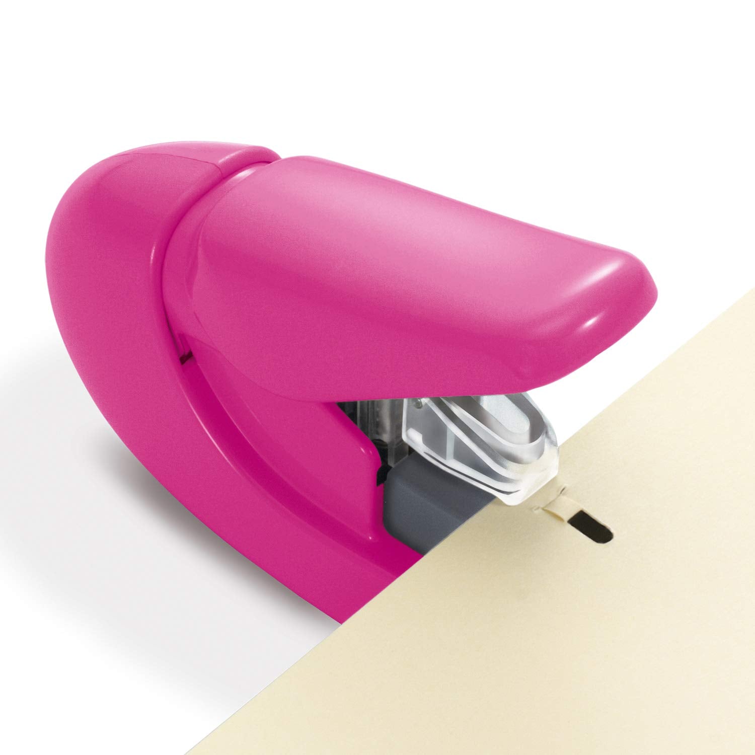 Plus Paper Clinch Compact Staple-Free Stapler, Blue Turquoise