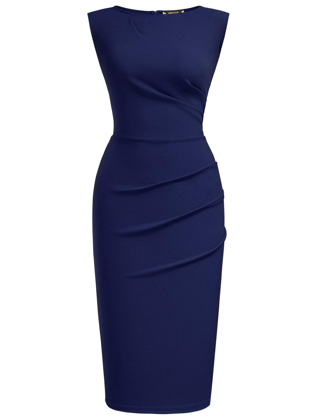 Miusol Women's Retro Ruffle Style Slim Work Pencil Dress