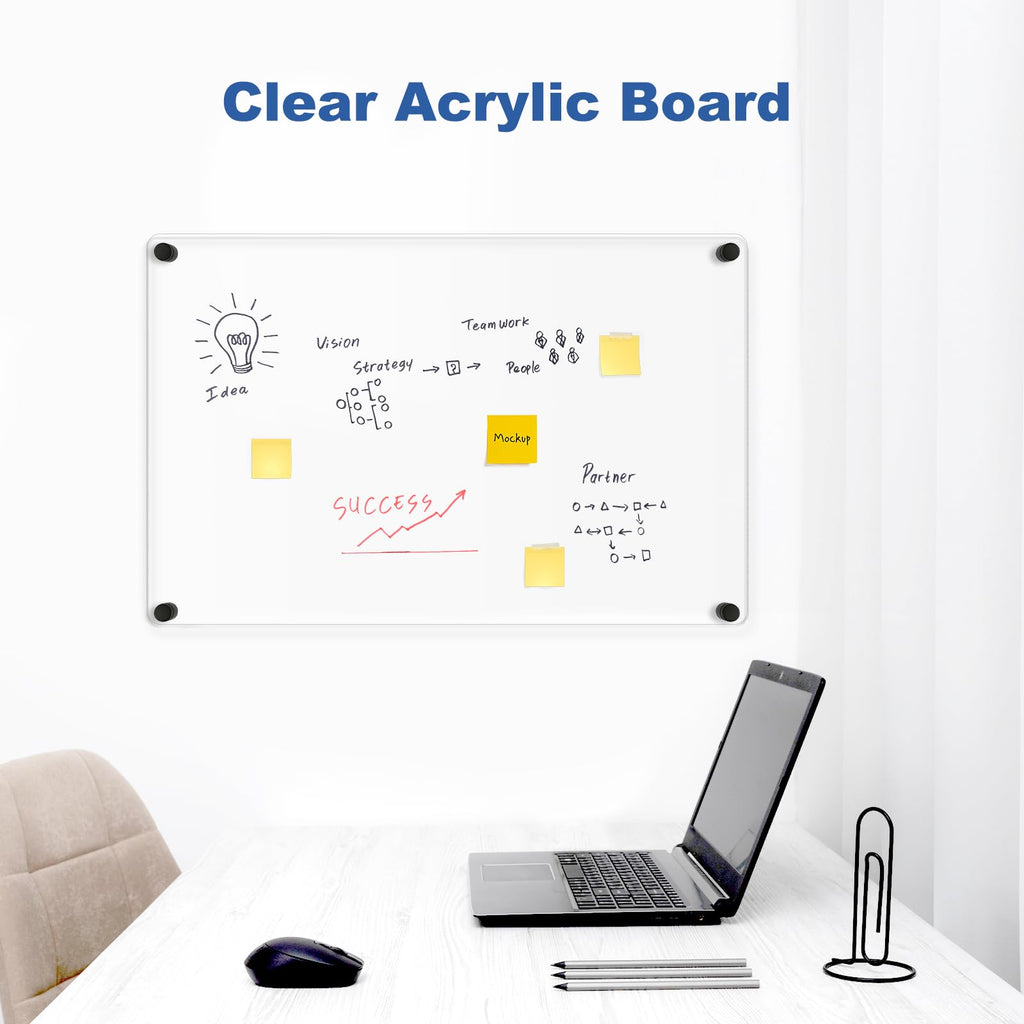 Acrylic Calendar for Wall Whiteboard, 12" x 12" Weekly Clear Dry Erase Board, Small Planning Board White Board for Wall, Home, Office, School