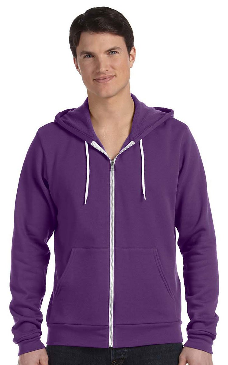 Bella & Canvas Men's 3739 Unisex Poly-Cotton Fleece Full-Zip Hoodie