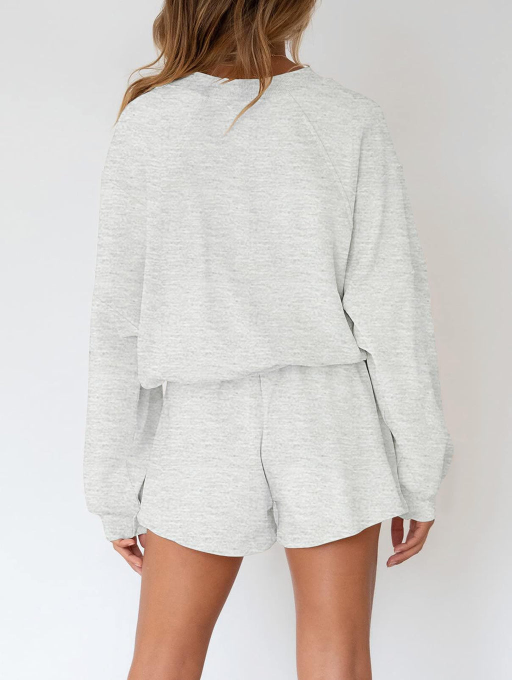 MEROKEETY 2026 Spring Lounge Sets for Women Oversized Batwing Sleeve Casual Top and Shorts 2 Piece Outfits Sweat Set