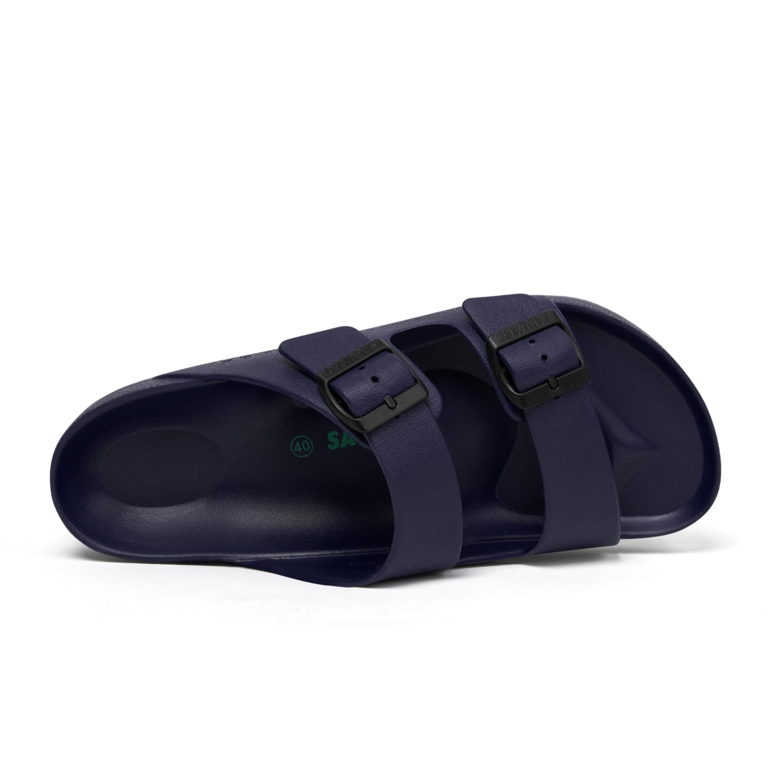 SAGUARO Men's Women's Comfort Double Buckle Sandals Lightweight Adjustable EVA Sandals with Rubble Sole