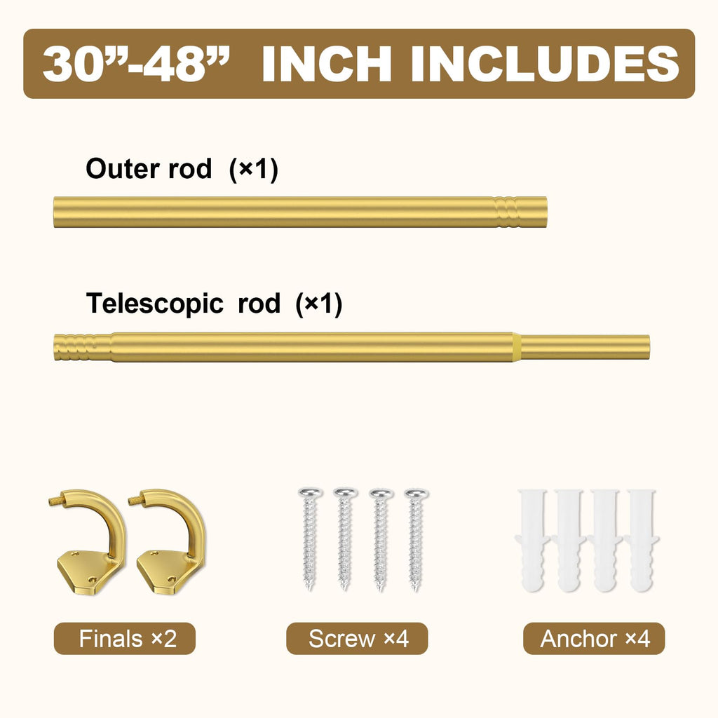GXOACKJ Black Wrap Around Curtain Rods for Windows 28 to 48 inch, 5/8 inch Industrial Telescoping Blackout Curtain Rods for Bedroom & Outdoor