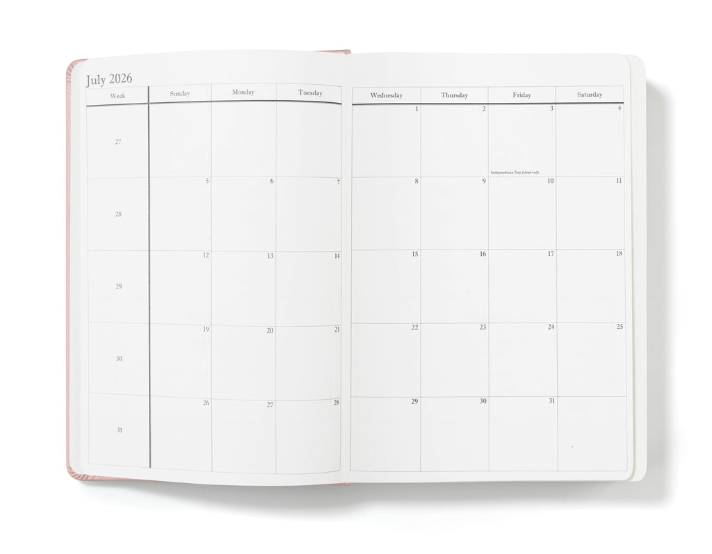 Wykeham's Executive 2026 Daily Journal Planner – US Public Holidays & Format – Customization Available (Brown, 6" x 4.5")