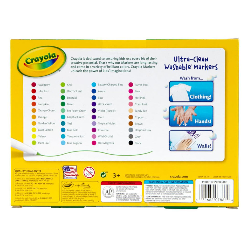 Crayola Ultra Clean Fine Line Washable Markers (40ct), School Supplies, Classroom Teacher Must Haves, Homeschool Essentials, Gifts for Kids, Ages 3, 4, 5