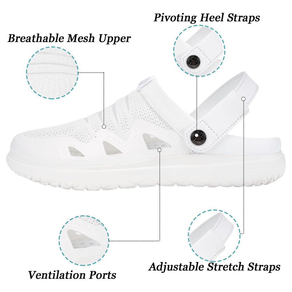 Men's Women's Clogs Garden Shoes Slip On Sandals Breathable Summer Orthotic Walking Slippers with Plantar Fasciitis Soles