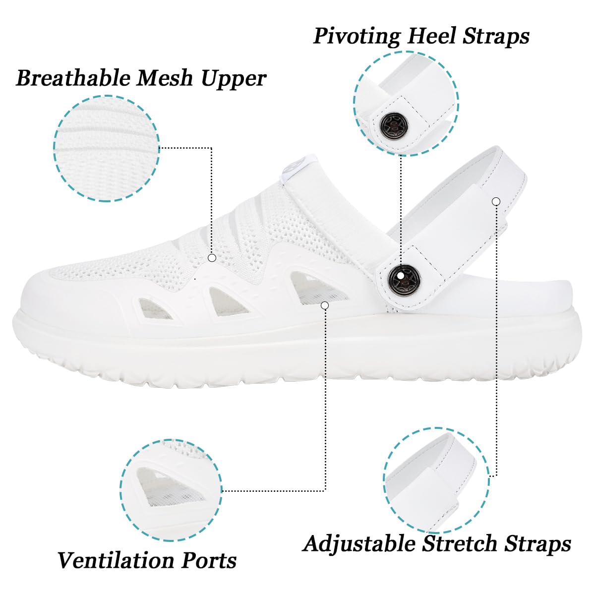 Men's Women's Clogs Garden Shoes Slip On Sandals Breathable Summer Orthotic Walking Slippers with Plantar Fasciitis Soles