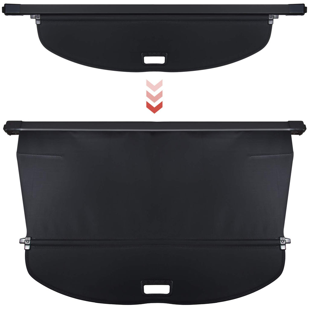 Trunk Cargo Cover for Nissan Rogue S SV SL Platinum 2014-2020 Retractable Rear Trunk Cargo Luggage Security Shade Cover Shield Interior Accessories Waterproof Custom Fit All Weather (Black)
