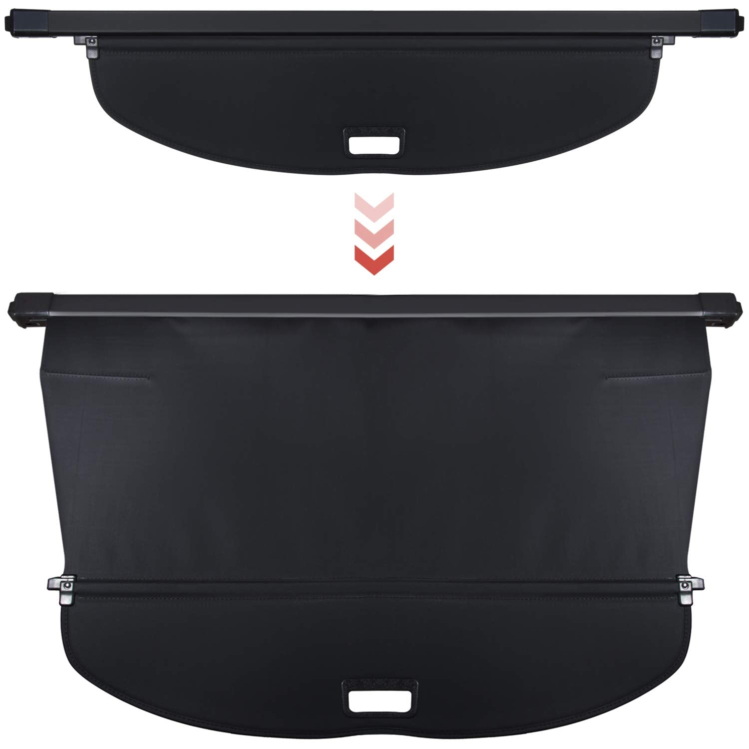 Trunk Cargo Cover for Nissan Rogue S SV SL Platinum 2014-2020 Retractable Rear Trunk Cargo Luggage Security Shade Cover Shield Interior Accessories Waterproof Custom Fit All Weather (Black)