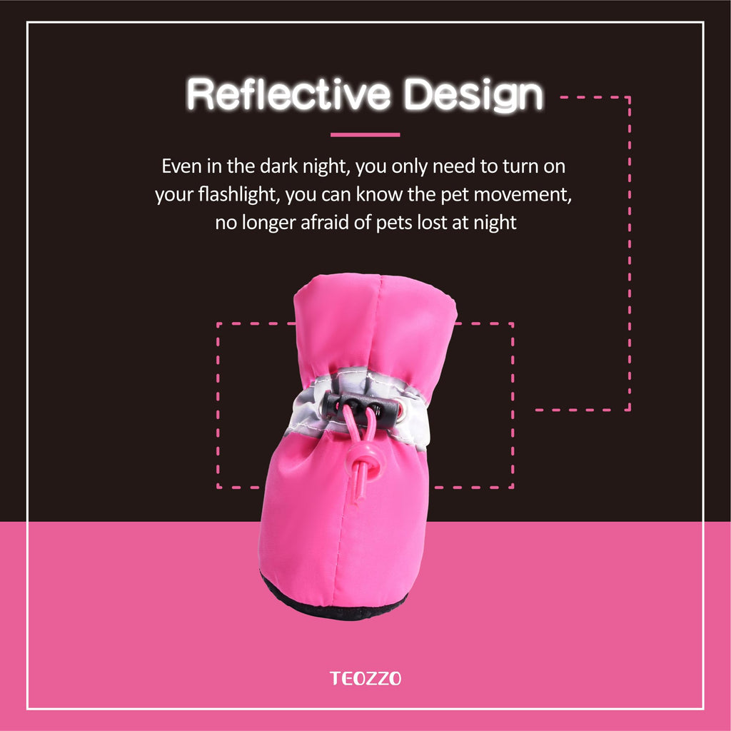 Dog Shoes for Hot Pavement, Summer Dog Boots & Paw Protector, Anti-Slip Sole Dog Booties with Reflective Straps Dog for Small Medium Dogs 4PCS (A-Pink, Size 3: 1.37"(Width))