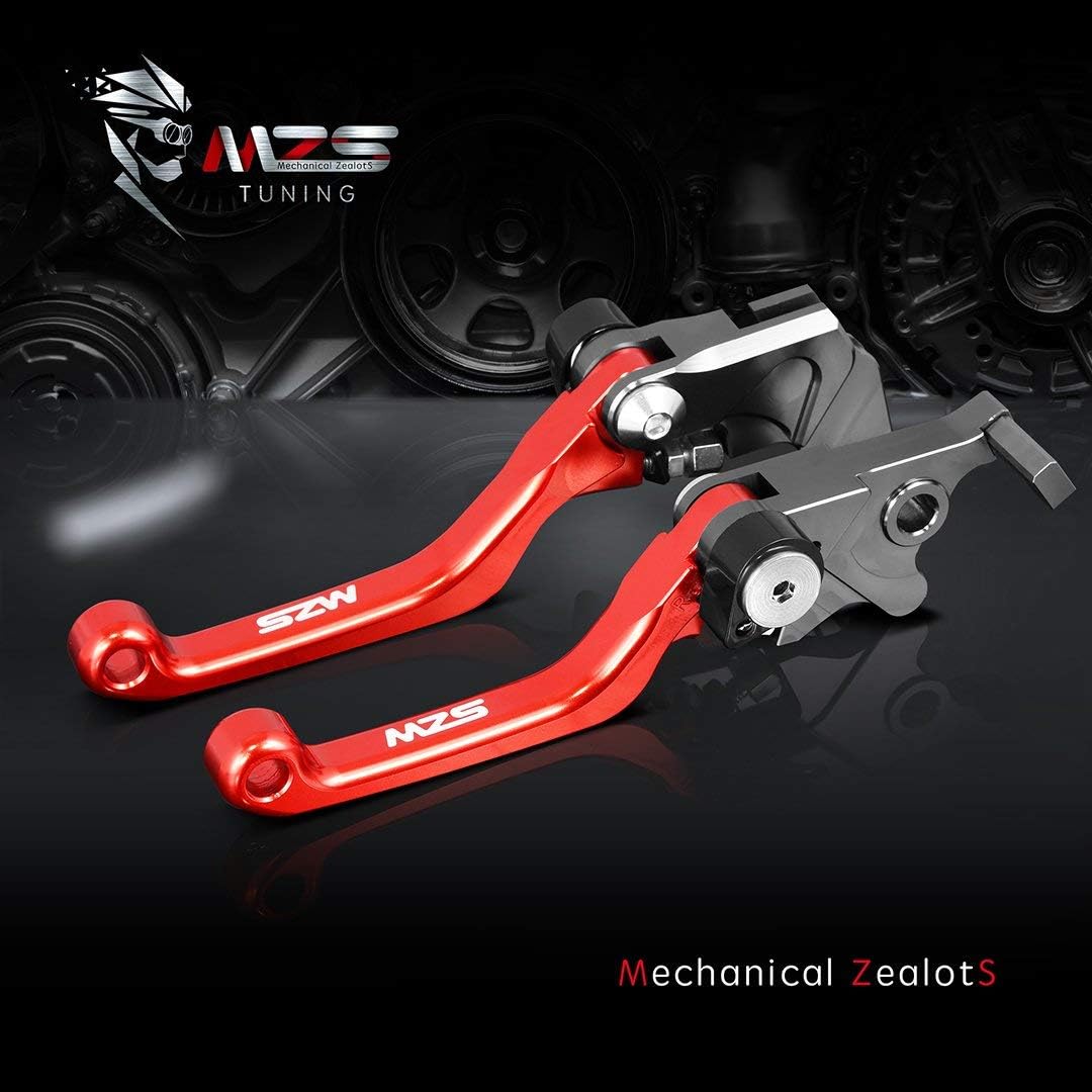 MZS Black Dirt Bike Brake Clutch Levers Pivot Adjustable CNC Compatible with YZ65 2018-2025 / YZ80 YZ85 2015-2025