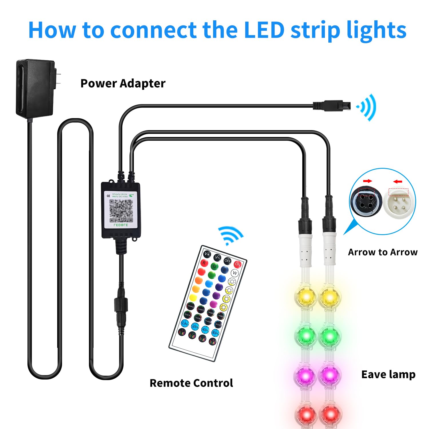 Yocrostar Permanent Outdoor Light,60ft RGB Eave Lights with App Control Remote,IP67 Waterproof LED Lights,Music Sync Outside Light for House,Halloween,Roof,Garden,Christmas Decorations